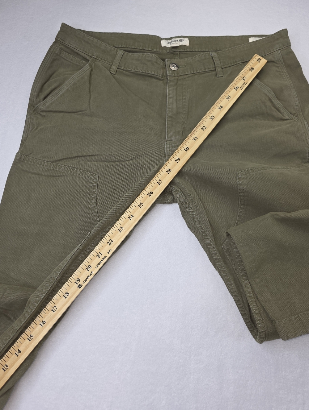 Goodthreads Men's Olive Green Utility Pants Size 36x28 Slim Stretch CS-3672 - Picture 4 of 12